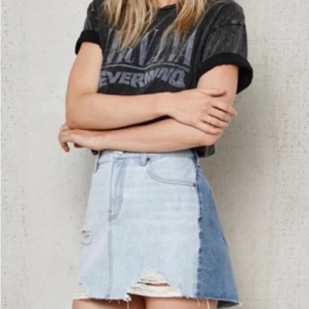PacSun Two-Toned Denim Skirt